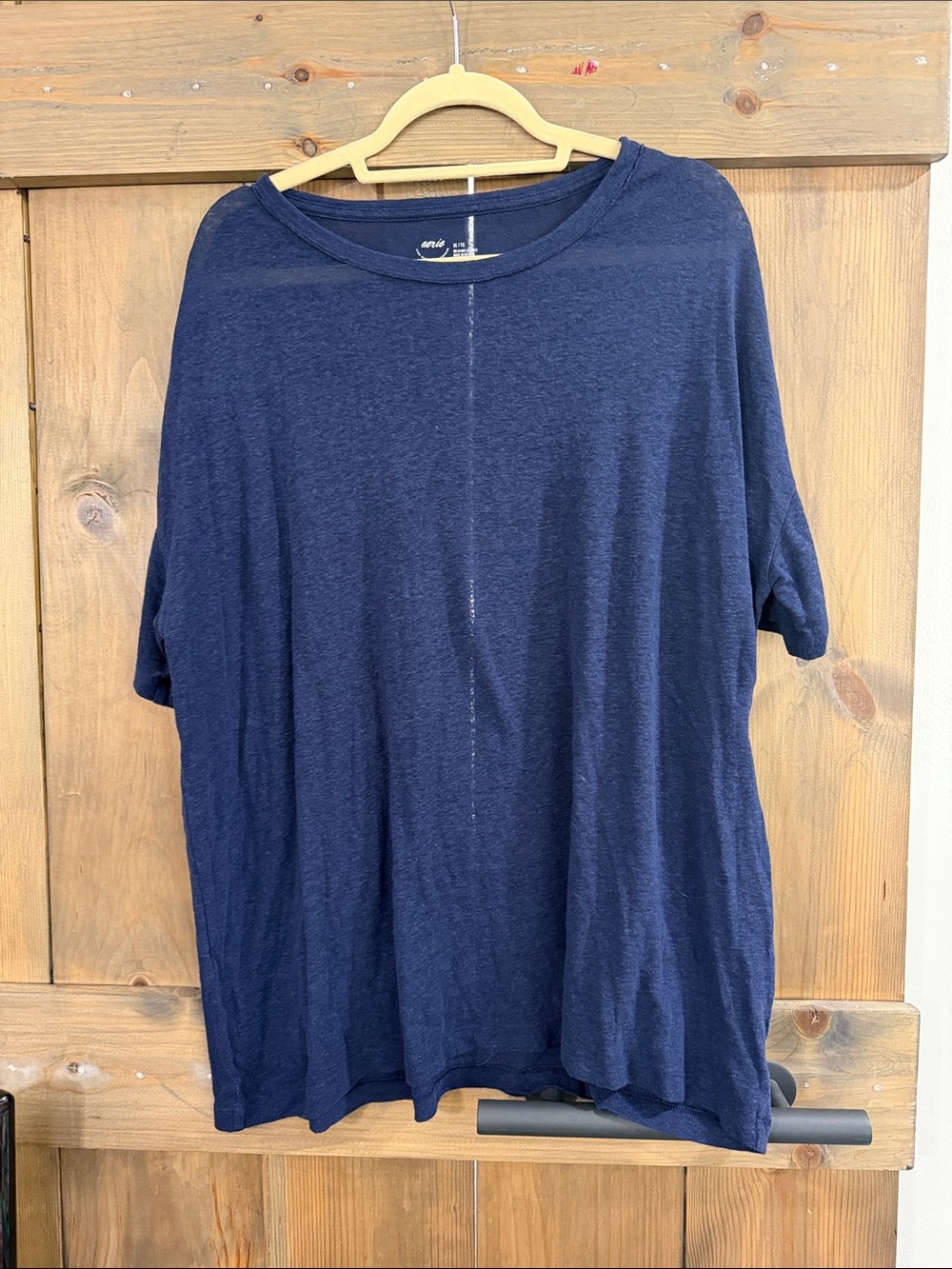 aerie XL Navy Short-Sleeve Crewneck Shirt